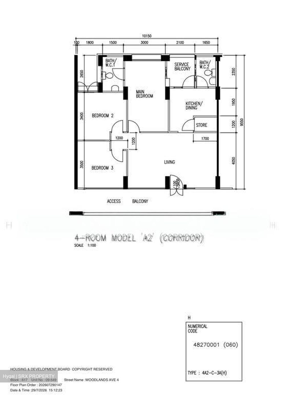 Blk 617 Woodlands Avenue 4 (Woodlands), HDB 4 Rooms #592523161